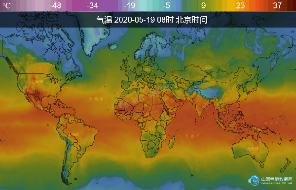 世界温度实时分布图图片